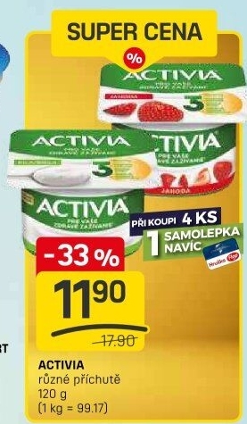 Bílý jogurt Activia Danone