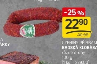 Brdská klobása Maso Příbram