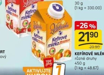 Kefírové mléko ochucené Mlékárna Valašské Meziříčí