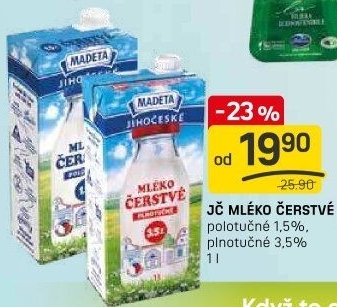 Mléko čerstvé Jihočeské Madeta