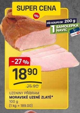 Moravské uzené zlatéPříbramská uzenina