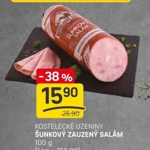 Salám šunkový zauzený Kostelecké uzeniny