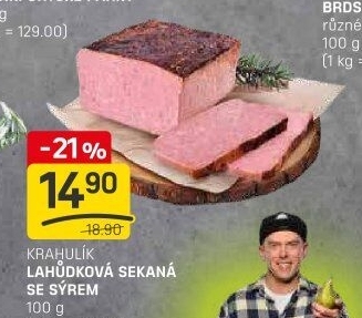 Sekaná lahůdková se sýrem Krahulík