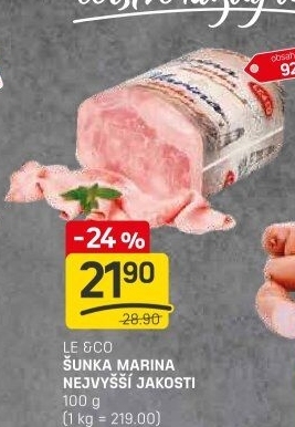 Šunka Marina nejvyšší jakosti LE&