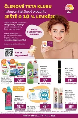 akční leták Teta drogerie 22.10.2025-4.11.2025