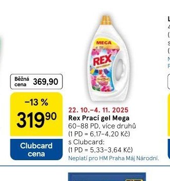 Rex Prací gel Mega - Tesco akcniletaky.com