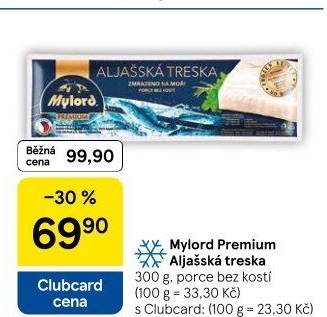 Aljašská treska filé bez kosti mražené Premium Mylord