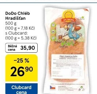 Chléb k dopečení Hradišťan Dodo