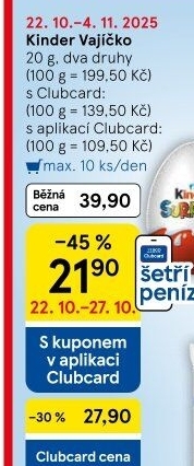 Čokoládové vajíčko s překvapením Kinder Surprise