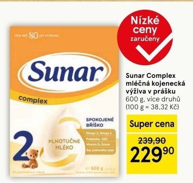 Kojenecká výživa Sunar Complex