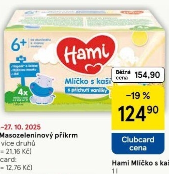 Mlíčko s kaší Hami