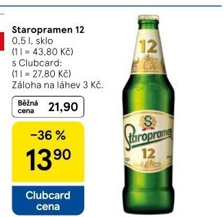 Pivo světlý ležák 12° Staropramen