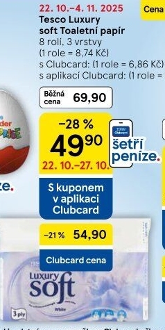 Toaletní papír 3vrstvý Luxury Tesco