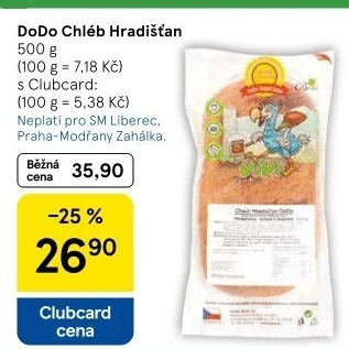 Chléb k dopečení Hradišťan Dodo