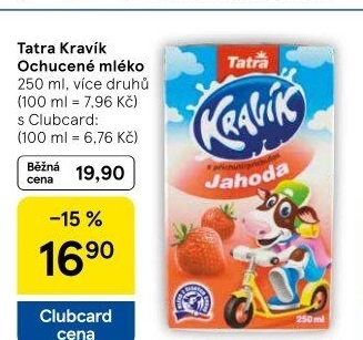 Nápoj mléko ochucené Kravík Tatra
