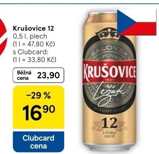 Pivo světlý ležák Královský 12° Krušovice