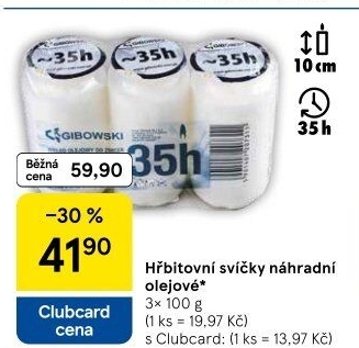 Svíčky hřbitovní olejové