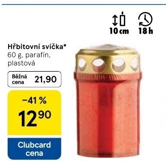 Svíčky hřbitovní s víčkem