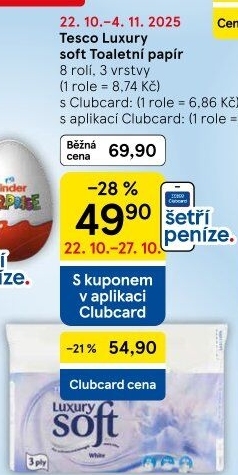 Toaletní papír 3vrstvý Luxury Tesco