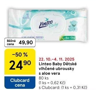 Vlhčené ubrousky dětské Linteo Baby