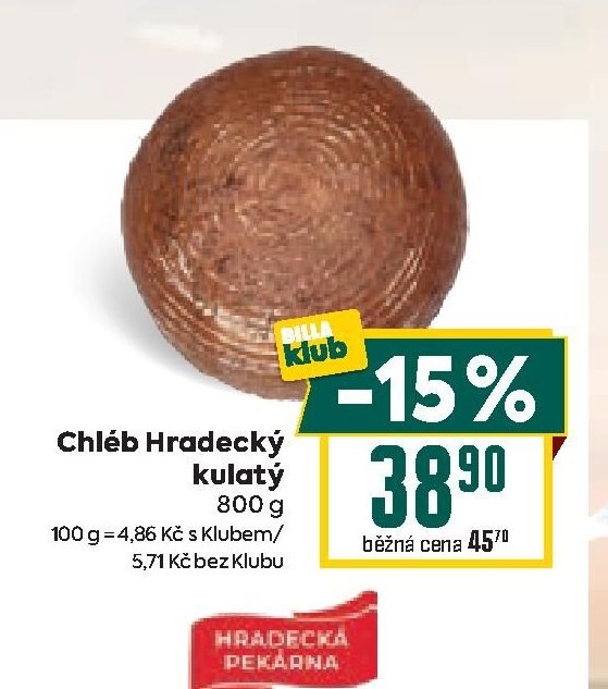 Chléb Hradecký kulatý