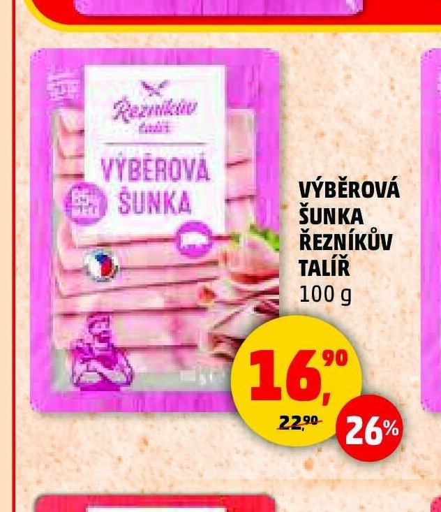 VÝBĚROVÁ ŠUNKA ŘEZNÍKŮV TALÍŘ 100 g