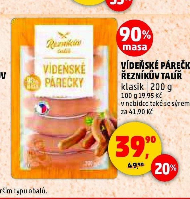 VÍDEŇSKÉ PÁREČKY ŘEZNÍKŮV TALÍŘ 200 g