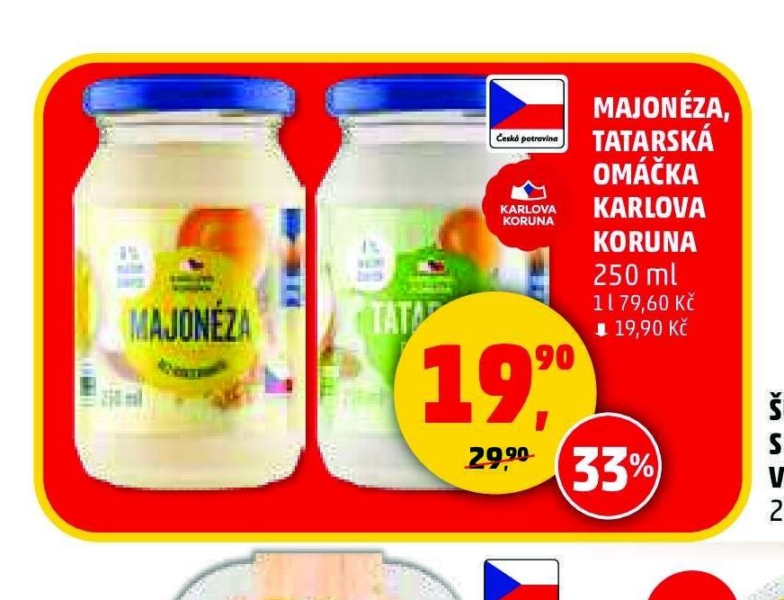 Majonéza, tatarská omáčka Karlova Koruna