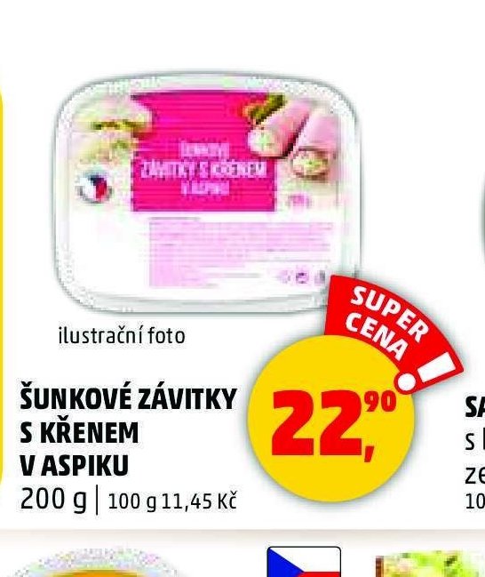 Šunkové závitky s křenem v aspiku