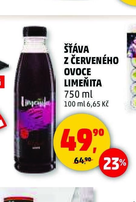Šťáva z červeného ovoce Limeňata
