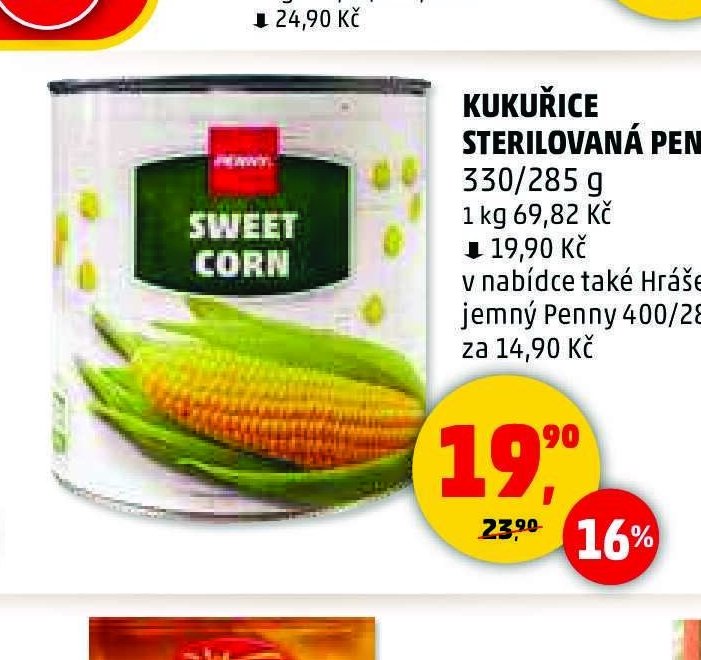 KUKUŘICE STERILOVANÁ PENNY 330/285 g