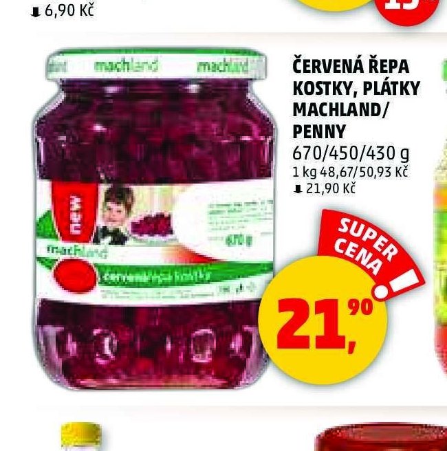 ČERVENÁ ŘEPA KOSTKY, PLÁTKY MACHLAND/PENNY 670/450/430 g