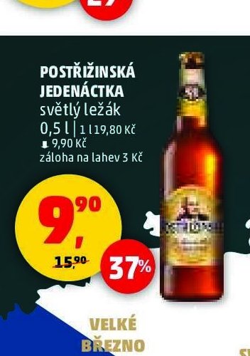 POSTŘIŽINSKÁ JEDENÁCTKA světlý ležák 0,5 l