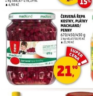 ČERVENÁ ŘEPA KOSTKY, PLÁTKY MACHLAND/PENNY