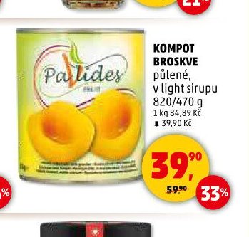 Kompot broskve půlené