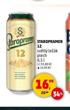 STAROPRAMEN 12 světlý ležák plech 0,5 l