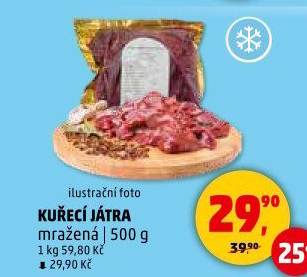 Játra kuřecí mražená