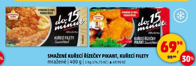 Kuřecí filety smažené mražené Vodňanské kuře