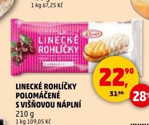Rohlíčky linecké Klasa Pekárny a cukrárny Klatovy