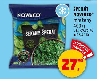 Špenát sekaný mražený Nowaco