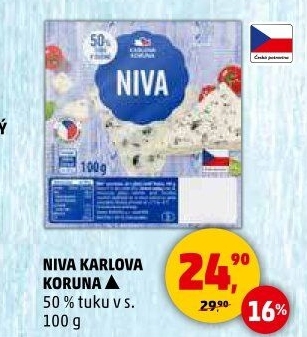 Sýr niva Karlova Koruna