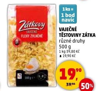 Těstoviny vaječné Zátkovy