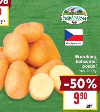 Brambory konzumní pozdní Česká farma