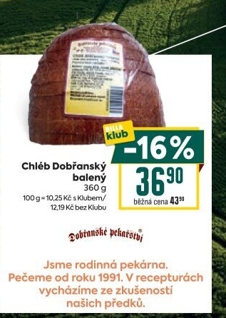 Chléb Dobřanský Dobřanské pekařství