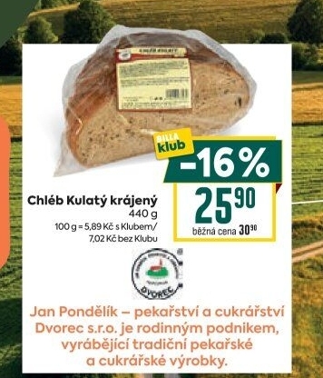 Chléb kulatý Pekařství a cukrářství Dvorec