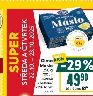 Máslo Olomoucké Olma