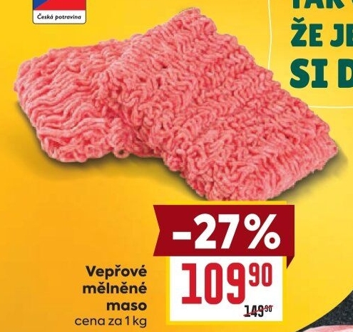 Maso mělněné vepřové