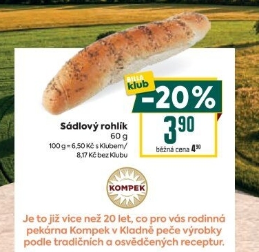 Rohlík sádlový Kompek