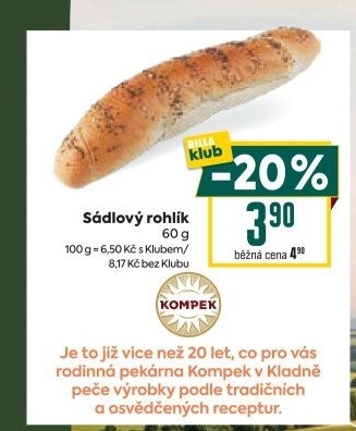 Rohlík sádlový Kompek