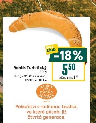 Rohlík Turistický Pekařství Frydrych